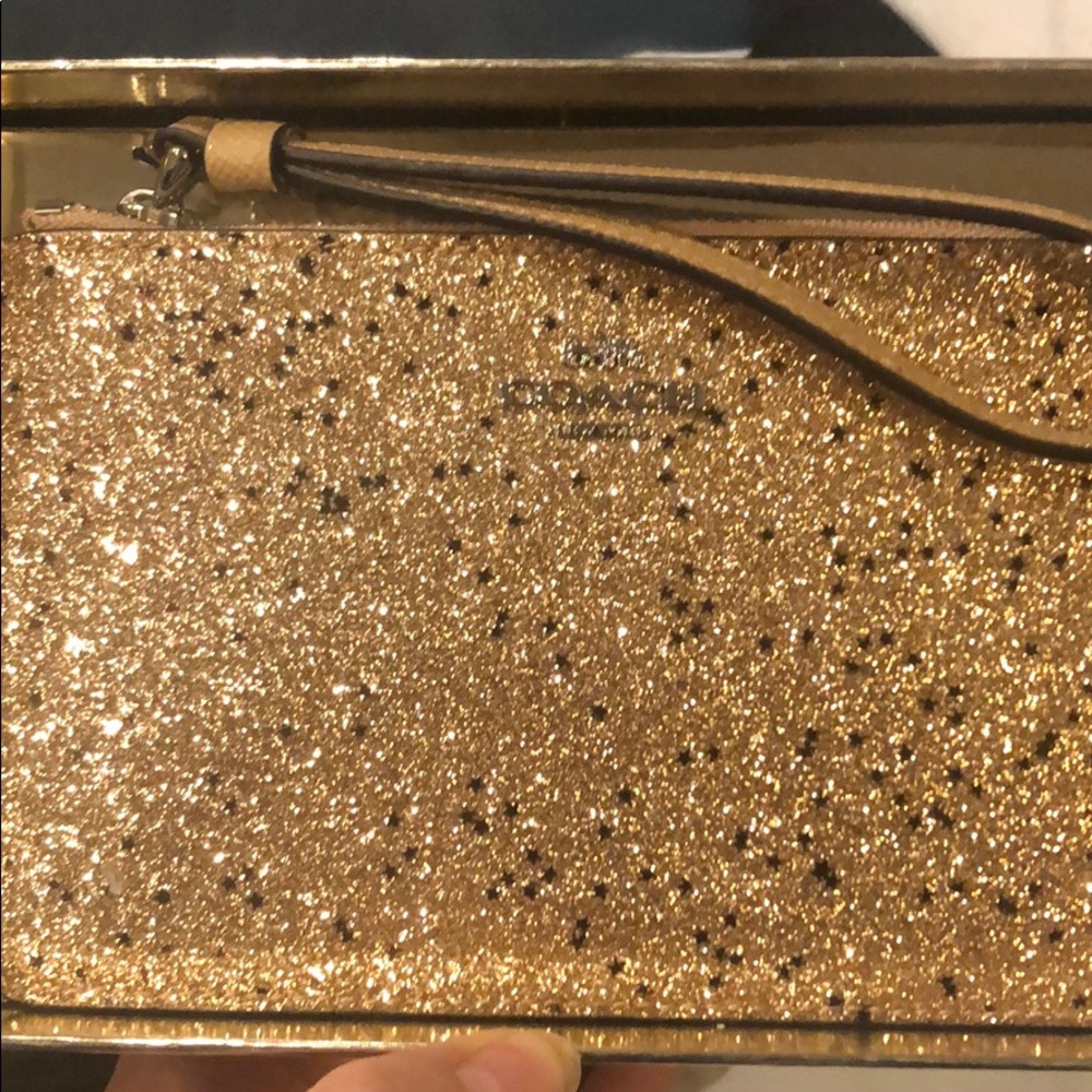 sparkly coach wristlet
